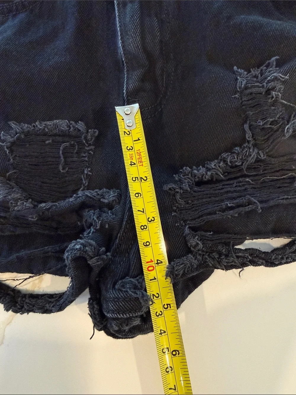 A/OK Black Distressed Denim Cutoff Shorts Size Small